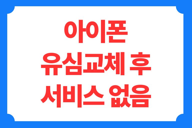 아이폰 유심교체 후 서비스 없음