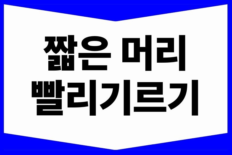 짧은 머리 빨리 기르는 법