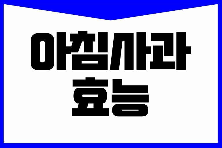 아침사과 효능