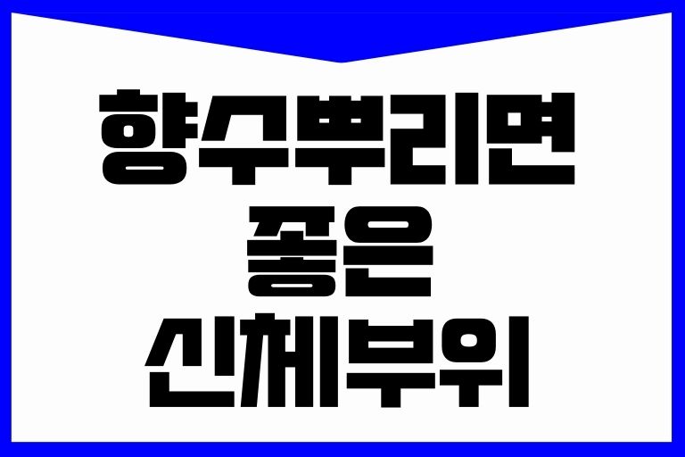 향수 은은하게 뿌리는 법
