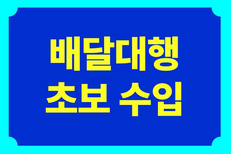 배달대행 초보 수입