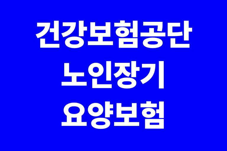국민건강보험공단 노인장기요양보험