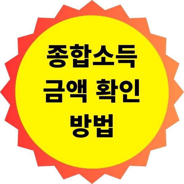 종합 소득 금액 확인 방법